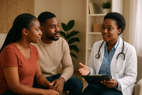 A couple embarking on their preconception and family planning journey together.