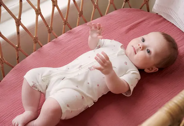 non-toxic nursery setup with organic crib and safe materials