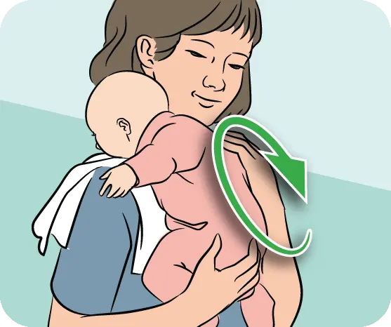 Visual guide to different baby burping techniques to relieve gas