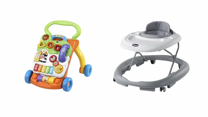 Comparison of supportive push toys versus dangerous baby walkers